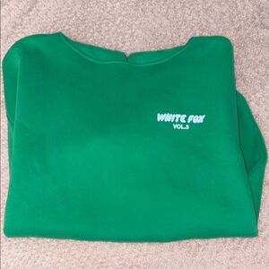 White Fox Green Sweatshirt